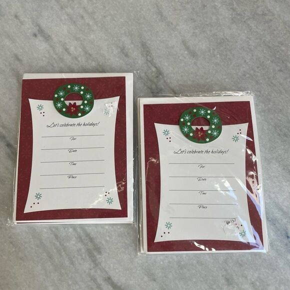 Vintage Party Express by Hallmark Invitation Kits Holiday Christmas 2 sets of 8 - Picture 2 of 4